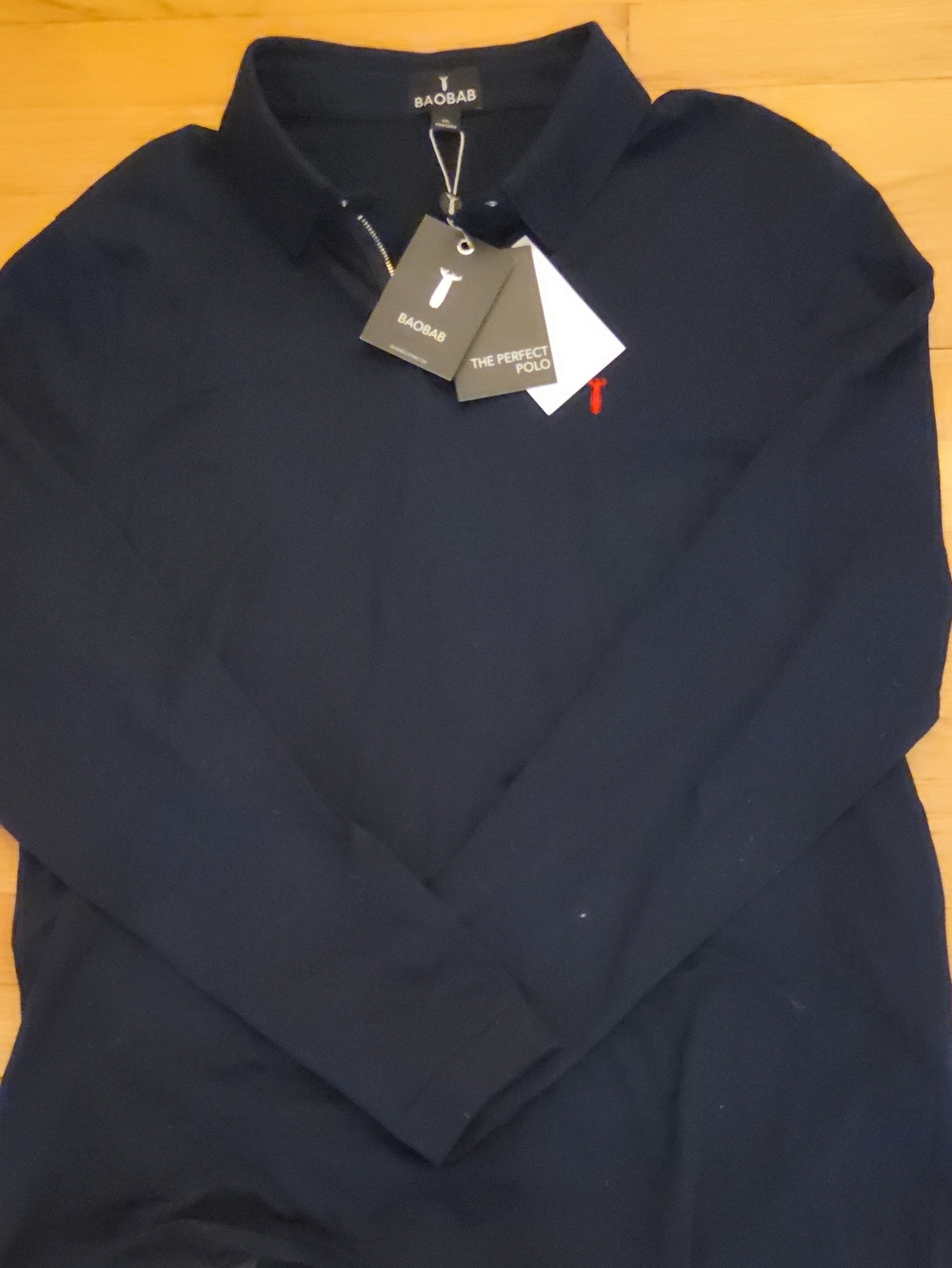 BAOBAB Men's Size XXL Navy Blue The Perfect Long Sleeve Polo Shirt NWT